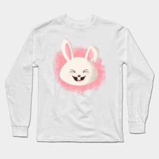 Pinky Rabbit Watercolor Illustration Long Sleeve T-Shirt